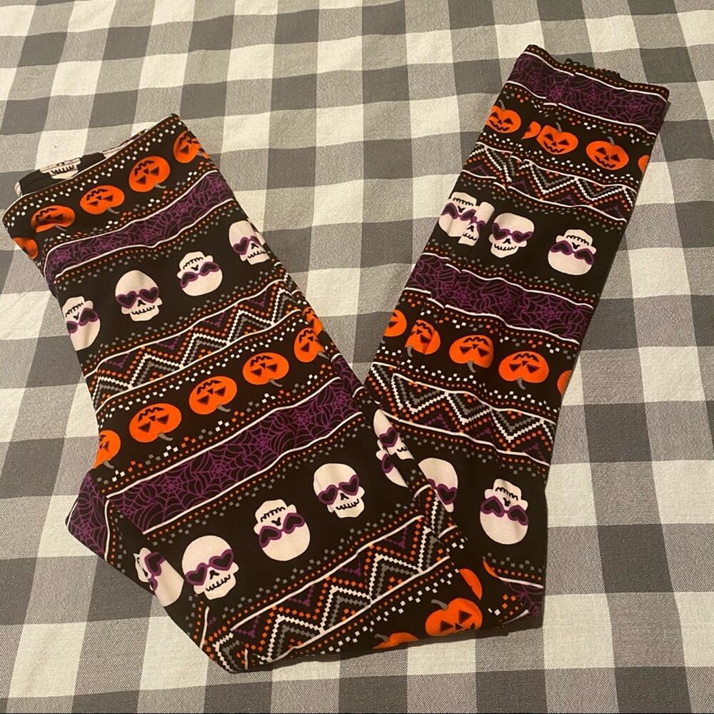 No Boundaries Junior’s 3 - 5 / Small Halloween Leggings w/ Skulls & Pumpkins